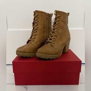ZIGI girl Tan Lace Up Boots with Nubuck Leather